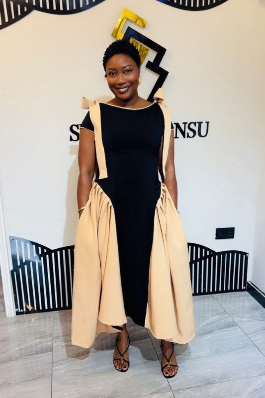 Lexie dress {Black and sand}