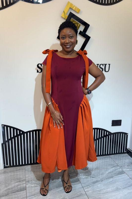 Lexie dress {Burgundy and burnt orange}